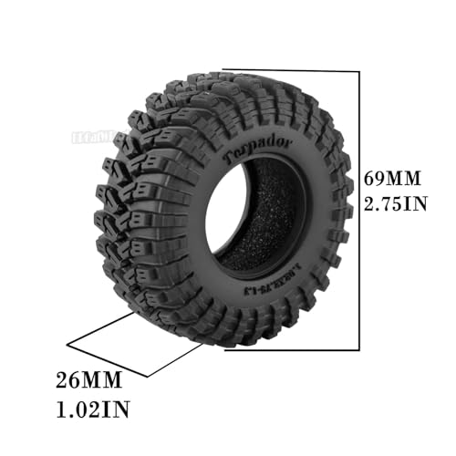 RC 1.3 Soft Silicone Rubber Wheel Tires for 1/18 TRX4M/Ascent-18/FMS 1/24 SCX24 RC Crawler,1.3" Soft Mud Terrain/Rock Crawling/Swamp Claw Mud Terrain/Road RC Tires 4Pcs,Style (A) - style: 4Pcs 1.3 Rubber Wheel - (A)