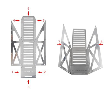 RC Crawler Ramp Obstacle for 1/18 1/24 RC Cars, Stainless Steel Rock Crawler Climbing Ramp Track Accessory with Hex Wrench (Silver) - color: Silver