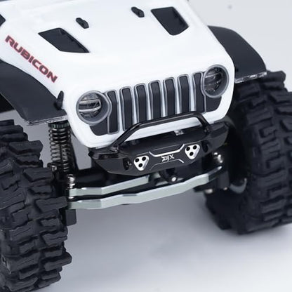 DJX Aluminum SCX30 Front & Rear Bumper w/Tow Hook for 1/30 Axial SCX30 Jeep Wrangler JLU Upgrades (Black)