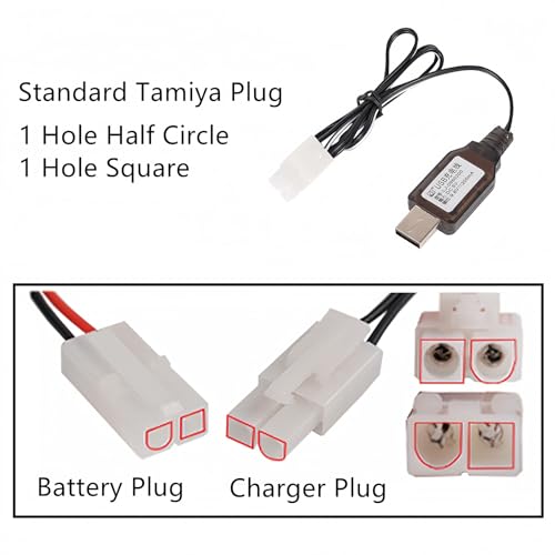 9.6V Tamiya Connector 9.6V USB Charger Cable for Nerf Rival Airsoft NiCd/NiMH Battery Charging Cable for RC Car 9.6V Charger