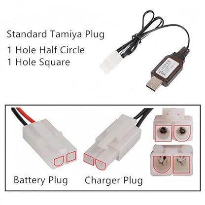 9.6V Tamiya Connector 9.6V USB Charger Cable for Nerf Rival Airsoft NiCd/NiMH Battery Charging Cable for RC Car 9.6V Charger