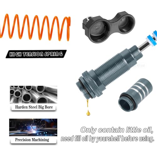 RC Aluminum Front Rear Big Bore RC Shock Absorber Upgrades Part for 1/10 Slash,Stampede,Rustler,Hoss 2WD 4X4 VXL,Alloy 4PCS RC Shocks w/Golden spring,Titanium - color: Titanium- (RC Shocks)