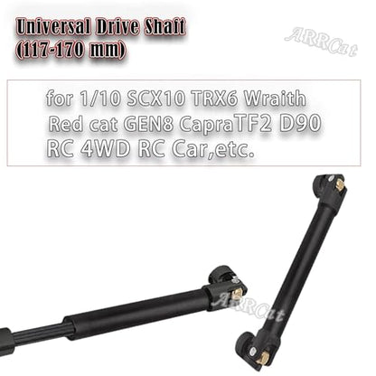 RC Crawler Drive Shaft 94-125MM Upgrades for 1/10 SCX10 2 Red cat D90 Gen7/Pro Rc 4WD GEN8 SCX10-II,Steel #45 Universal Driveshaft,Metal Axles Part Hop-Ups,Black (116-170MM,2PCS) - size: 116-170MM (More Power)