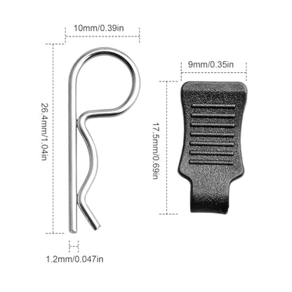 50 Pieces HobbyPark Universal RC Body Clips w/Pull Tabs Car Clips R Clips for All 1/10 1/12 Scale Redcat HPI HSP Exceed RC Car Parts Truck Buggy Shell Replacement, Silver - size: 1.2mm Rod Silver Clips and Tabs