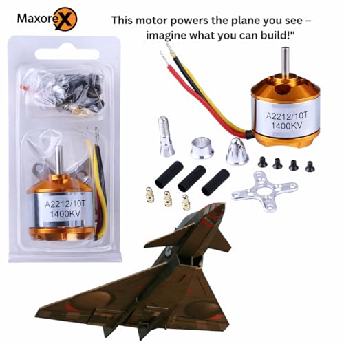 DIY RC Airplane Kit A2212 KV1400 Motor, 30A ESC, 4 Servos, 2 Propellers | Complete kit includes 4 SG90 servos, XT60 connector, motor mount, Z-bend linkages, and all required linkage hardware. - size: (Complete) KV1400