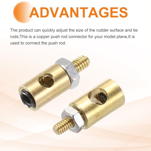 MECCANIXITY Linkage Stoppers Connecting Servo Arm, Push Rod with Nut and Screw for RC Airplane, D4x2.1mm D5x3mm 10 Pcs - size: D4x2.1mm; D5x3mm