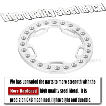 Metal 1.9 Beadlock Wheels Replacement Ring for 1/10 TRX4 SCX10 90046 90047 Crawler RC Car,4Pcs RC 1.9 Beadlock Wheels Replacement Ring,Silver - color: Silver - (Beadlock Ring)