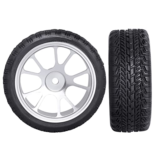 GoHooby 12mm Hex RC Wheel and Tires OD 2.6in Pre-Mounted Set, Compatible with Traxxas Tamiya 1/10 RC On-Road Touring Car (Color 5) - color: Color 5