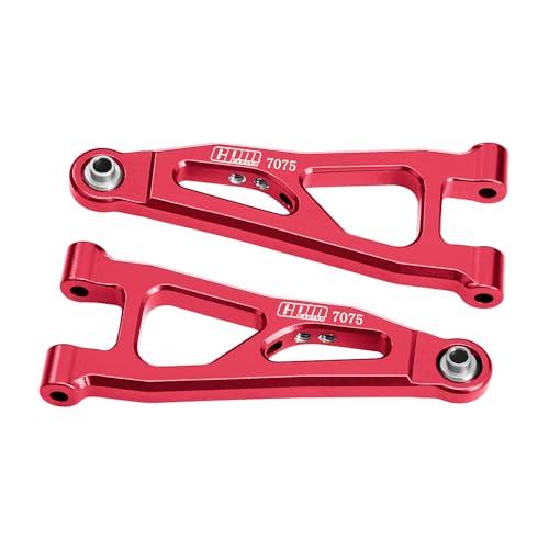 7075 Aluminum Front Lower Suspension Arms Set for ARRMA Granite Grom Typhon Grom Quake Grom Gorgon Grom, Heavy Duty CNC Machined RC Car Suspension Upgrade Accessories，Red - color: Red