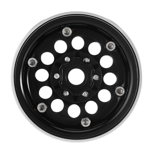 INJORA 1.9" 150g Brass & Aluminum -10mm Offset Wheels for 1/10 RC (Black) - color: Black