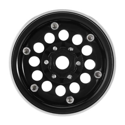 INJORA 1.9" 150g Brass & Aluminum -10mm Offset Wheels for 1/10 RC (Black) - color: Black