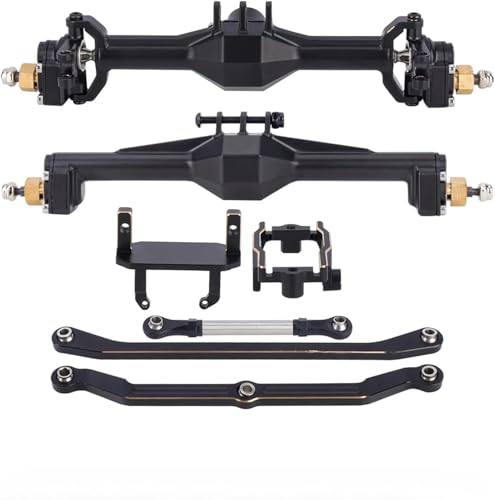 1/18 TRX4M Portal Axle,109.6g Aluminum CNC TRX4M Axle, Extended +10mm TRX4M Portal Axles with Two Servo Mount Options, for RC Crawler Car TRX4M Axle Upgrade Parts (Black)