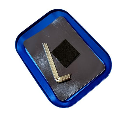 RC Car Work Stand Aluminum Alloy Repair Workstation Bracket with Screw Tray for 1/8 1/10 1/12 1/16 Traxxas Axial Arrma Redcat RC Crawler Monster Truck Buggy (Blue) - color: Blue