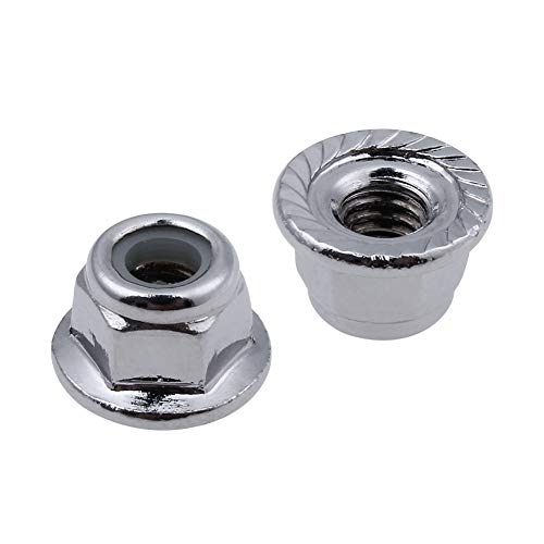 HobbyPark Flange M4 Nylon Lock Nuts for 1/10 Scale RC Car Traxxas Slash 4x4 2WD Stampede VXL Rustler VXL HPI Redcat Axial Racing (8-Pack)