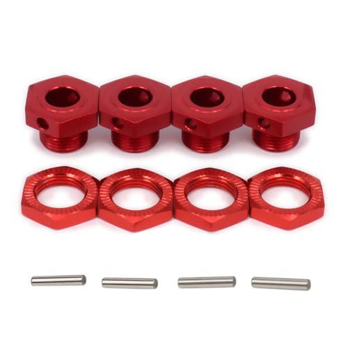 Aluminum RC 17mm Hex Wheel Nuts Adapter for Arrma 6s BLX Infraction Limitless Mojave Typhon hopups Upgrade Parts 8 pcs/Set(Red) - color: Red
