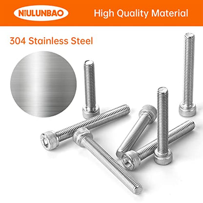 M6 x 30mm 35mm 40mm 45mm 50mm Hex Socket Head Cap Screws Bolts 304 Stainless Steel Metric Machine Allen Hex Drive, Fully Threaded, Assortment Kit 50PCS - size: M6 x 30/35/40/45/50mm (50PCS)