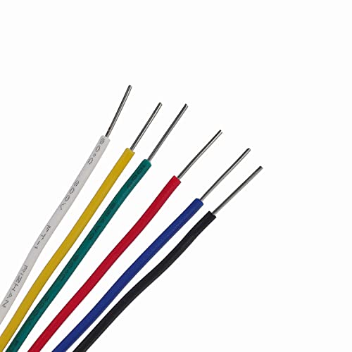 TUOFENG 18 AWG Solid Wire, Tinned Copper, 6 Colors, 20 ft Each | 18 Gauge, PVC (OD: 1.88 mm), 6 m Each, Jumper Wire, Hook up Wire Kit - size: 18 AWG PVC Solid Wire 6 Colors 20ft Each