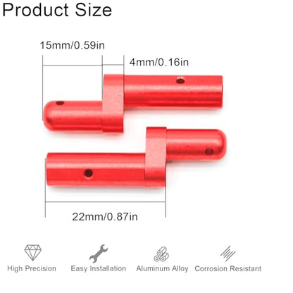 TT02 Aluminum Battery Post, 2Pcs Battery Holder Upgrade Replacement Parts Durable Battery Post for Tamiya TT02 1/10 on Road RC Car Battery Mount Upgrade Kit, TT02B Quick Release Battery Holder Red - color: Red