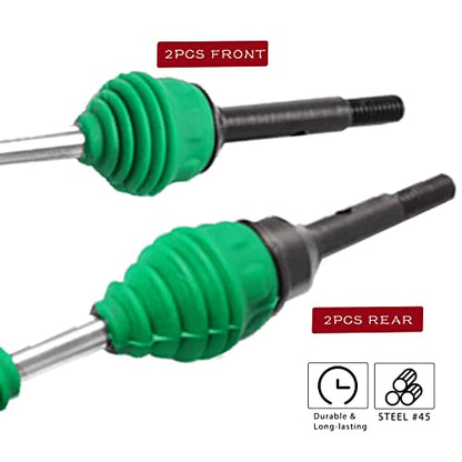 CVD Axles Driveshafts Upgrades Part for 1/10 Slash Rustler Stampede Hoss VXL 4X4 4WD,4Pcs Front Rear Transmission Universal Drive Shaft,Replace #6852R,#6851R,Green - color: Green - 4pcs