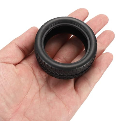 uxcell 4pcs Soft Rubber RC Car Tires for 1/10 Scale Touring On-Road Racing - 62mm x 28mm Performance Tyre, Black