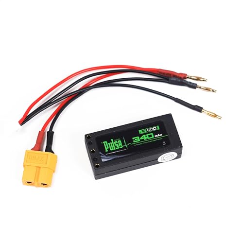 Helidirect Pulse 340mah 2S 7.6V 60C LiHV Hardcase Battery Used for Mini Z, XBility 1, Drift, Micro B, Micro, Hobbyplus 1/24 Racing & Drift - Remote Control Car, RC Car Battery