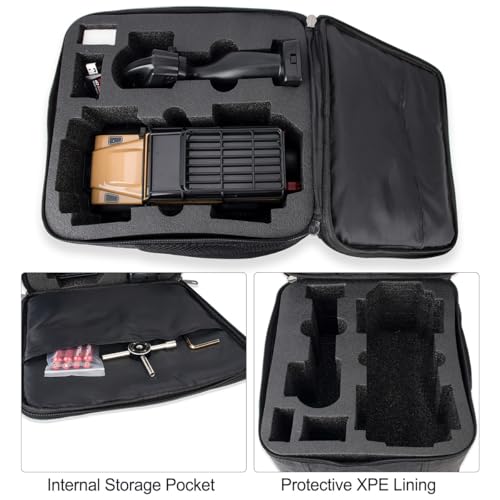 TRX4M Storage Bag Outdoor Backpack Carrying Case with Multi Pockets for Tools and Other Accessories for 1/18 RC Crawler TRX4-M Adjustable Shoulder Strap