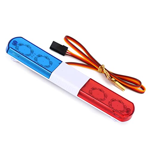 RC Car Alarming Light,WONFAST Multi-Function LED Police Night Light Bar Flash Lamp Compatible with 1/8 1/10 1/12 RC Model Car for HSP TRX4 Tamiya CC01 Axial SCX10(115mm-Red/Blue) - color: 115mm-Red/Blue