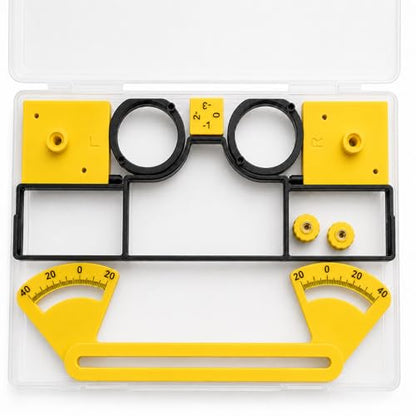 1/12 RC Mini Setup Station, Steering Throw and Toe Alignment Gauge Kit with Camber Check Cube, Tire Clearance Tool and Storage Case for RC Racing Cars (Yellow) - color: Yellow