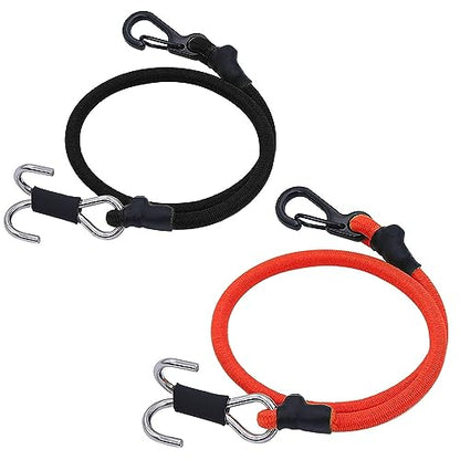 1/18 1/24 RC Crawler Elastic Force Escape Rope Kinetic Winch Strap with Hooks for TRX4M K10 SCX24 FCX24 K5 AX24 Upgrade (Red&Black) - color: Red&Black