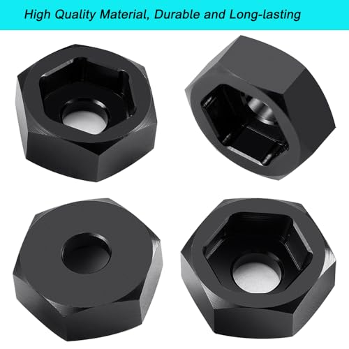 MORLORDY 4Pcs 8mm to 12mm Wheel Hex Hubs Adapter Big Wheel Conversion Kit for All 1/16 1/18 Scale RC Car Truck Which Hex is 8mm, Like Losi Mini-T 2.0 & Mini-B