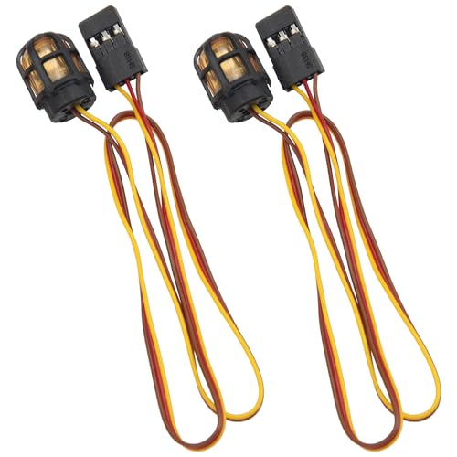 ShareGoo 2Pcs RC Car LED Light RC Beacon Light Strobing-Blasting/Flashing/Rotating Mode Compatible with Traxxas Axial 1/10 1/12 1/16 RC Crawler Car 1/14 Tamiya Tractor Truck (Orange)