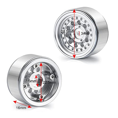 Aluminum 1" Micro RC Beadlock Wheels Rims for All 1:24 Axial SCX24 | 1/24th SCX-24 Deadbolt Base Camp Gladiator RC Crawler Car Upgrades Parts