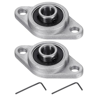 uxcell 2pcs KFL08 Pillow Block Bearing 8mm Bore Bearing Units Zinc Alloy Flange Mounted Bearing Housing, P6(ABEC3) - size: KFL08