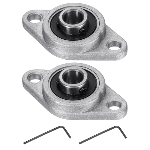 uxcell 2pcs KFL08 Pillow Block Bearing 8mm Bore Bearing Units Zinc Alloy Flange Mounted Bearing Housing, P6(ABEC3) - size: KFL08