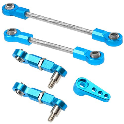 ShareGoo Steering Link Rod Pull Rods Servo Links Linkage 28T Servo Arm Compatible with Wltoys K969 K979 K989 K999 P929 P939 1/28 RC Car (Blue) - color: Blue
