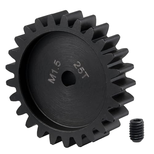 LSG Steel Gear M1.5 20T 25T Motor Gear Pinion Gear for Tra-xxas 1/5 X-MAXX XRT Crawler RC Car Large Transmission Gear Part (25T) - size: 25 Tooth