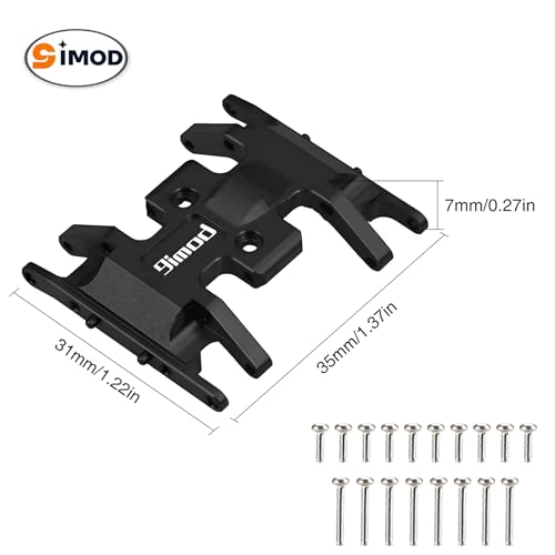 Aluminum Scx24 Skid Plate for 1/24 RC Crawler Upgrades Parts | Compatible with SCX24 Bronco,Gladiator,Deadbolt,C10 Aluminum Skid Plate for Chassis Transmission & Gearbox
