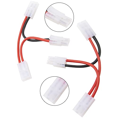 2Pcs HIRCQOO RC Car Serial Series Cable Adapter Compatible with XT90 Large Tamiya Traxxas EC5 XT60 EC3 T Plug for RC Truck Boat Lipo Battery ESC (Tamiya Plug 1 Male to 2Female) - style: Tamiya Plug 1 Male to 2Female