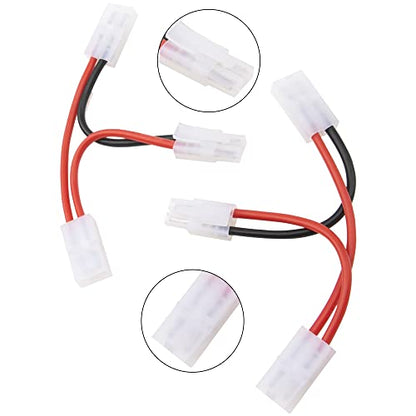 2Pcs HIRCQOO RC Car Serial Series Cable Adapter Compatible with XT90 Large Tamiya Traxxas EC5 XT60 EC3 T Plug for RC Truck Boat Lipo Battery ESC (Tamiya Plug 1 Male to 2Female) - style: Tamiya Plug 1 Male to 2Female