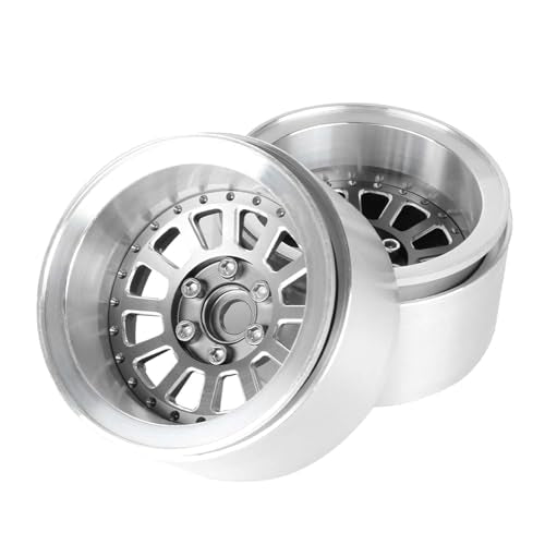 Aluminum 2.2" Beadlock Wheel Offset -10mm Metal Rims for SCX10 RR10 TRX4 VS4-10 Gen8 1/10 RC Crawler Car Upgrade Parts (12-Spoke, Gray) - color: 12-spoke, Gray