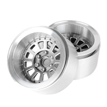Aluminum 2.2" Beadlock Wheel Offset -10mm Metal Rims for SCX10 RR10 TRX4 VS4-10 Gen8 1/10 RC Crawler Car Upgrade Parts (12-Spoke, Gray) - color: 12-spoke, Gray