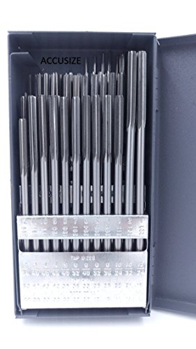 Accusize Industrial Tools 60 Pcs No.1 to No.60 Hss Ansi Chucking Reamer Set in Huot USA Index Metal Box, 5500-Sk00 | 60 Pc Set, Straight Shank, Straight Flute, Right-Hand Cut, +0.0001 to +0.0005 in Tolerance, Huot Box - size: #1 to 60#