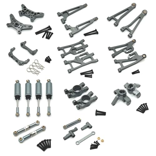 Rc Swing Arms For MJX For Hyper Go 14210 14209 Metal Steering Cup Upper Lower For Swing Arm Set Shock Tower Bracket Body Post RC Car Parts(Titanium) - color: Titanium