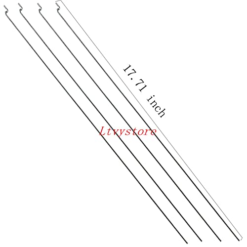 10Pcs 1.5 x 450mm Z Push Rods Parts & 10Pcs Adjustable Pushrod Connector Linkage Stopper 1.8mm & 10Pcs Nylon Control Horns 21x10 mm Compatible for RC Airplane Plane Boat Replacement