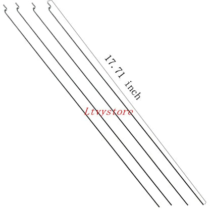 10Pcs 1.5 x 450mm Z Push Rods Parts & 10Pcs Adjustable Pushrod Connector Linkage Stopper 1.8mm & 10Pcs Nylon Control Horns 21x10 mm Compatible for RC Airplane Plane Boat Replacement