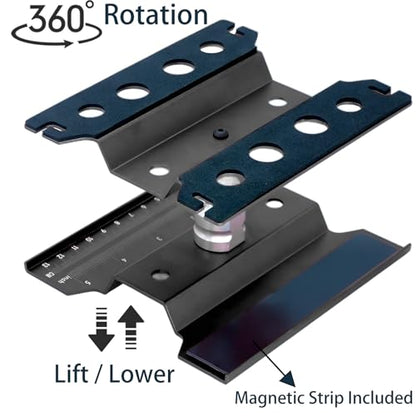 RC Car Repair Work Stand Lift Lower Adjustable Workstation Aluminum 360 Degree Rotation for 1/8 1/10 1/12 RC Car Traxxas Slash TRX4 Arrma Axial SCX10 Losi Redcat Wltoys RC Crawler Monster Truck Buggy - color: Black