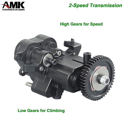 AMK 32P 2-Speed TRX4 Transmission Case Metal Transfer Gearbox for 1/10 RC Crawler TRX6 Upgrades