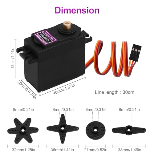 Deegoo-FPV MG996R 55g Metal Gear Digital Servos, 2-Pack | High-torque 55g digital servos with metal gears for RC cars, boats, aircraft, robots and steering mechanisms. - style: MG996R-2pack