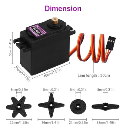Deegoo-FPV MG996R 55g Metal Gear Digital Servos, 2-Pack | High-torque 55g digital servos with metal gears for RC cars, boats, aircraft, robots and steering mechanisms. - style: MG996R-2pack