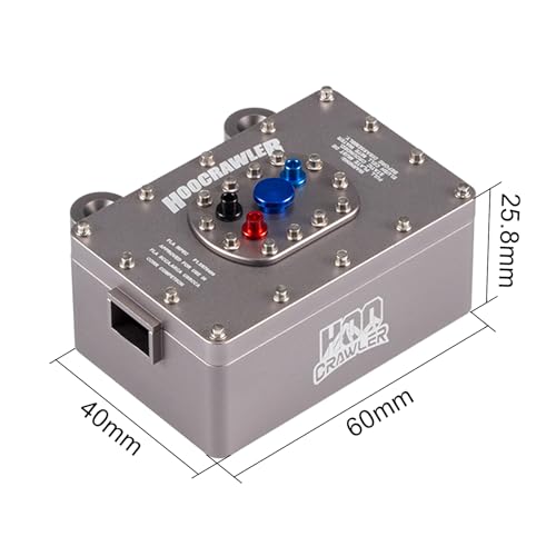 Aluminum Alloy 1:10 Scale RC Fuel Cell Receiver Box for RC4WD TF2 SCX10 Pro VS4-10 1/8 1/10 RC Crawler Upgrade (Silver) - color: Silver